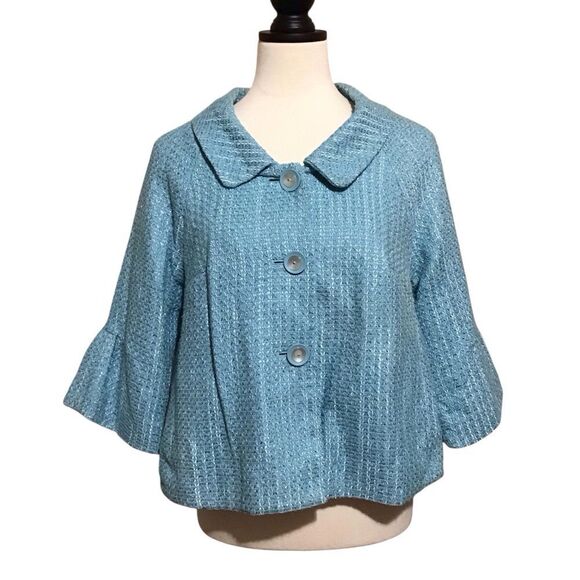 Bob Mackie Studio Powder Blue Retro Swing Jacket 8 - Picture 1 of 10